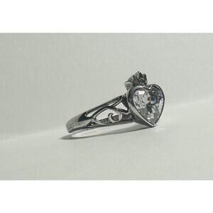 Sterling Silver .925 QUEEN HEART ROYAL TOPAZ RING SIZE 10